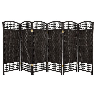 4 Ft. Tall Fiber Weave Room Divider (6 Panels) - Oriental Furniture ...