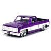 Jada 1985 Chevrolet C-10 Pickup Truck Purple Metallic and White with Lorenzo Wheels "Just Trucks" Series 1/24 Diecast Model Car - 2 of 2