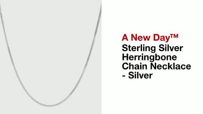 Sterling Silver Herringbone Chain Necklace - A New Day™ Silver : Target