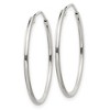 Black Bow Jewelry 1.3mm, Sterling Silver, Endless Hoop Earrings - 25mm (1 Inch) - 2 of 4