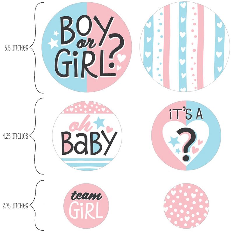 Big Dot of Happiness Baby Gender Reveal - Team Boy or Girl Party Giant Circle Confetti - Party Decorations - Large Confetti 27 Count, 2 of 8