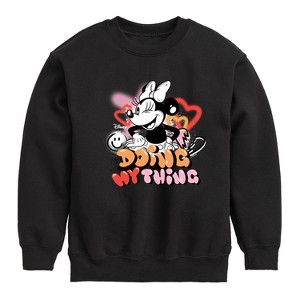 Boys' - Disney - Minnie Mouse Doing My Thing Graphic Long Sleeve Fleece Sweatshirt - 1 of 4