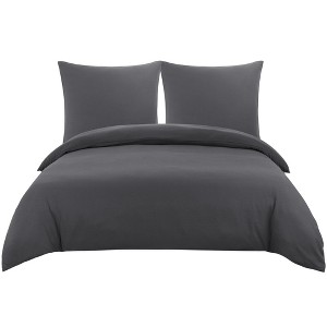 PiccoCasa 110gsm Microfiber Comfortable Duvet Cover with 31.5" Pillowcases Set 3 Pcs - 1 of 4