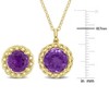 EVERLY JEWELRY | Yellow Plated Sterling Silver 6ct TGW African Amethyst 2-Piece Solitaire Necklace and Earrings Set - 2 of 4