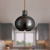 360 Lighting Partridge 9 1/2" Modern Pendant Ceiling Light Fixture Dining Room Over Table Kitchen Island Foyer Hanging Round Brass Mirror Glass Mini - 2 of 4