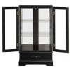 FURNIinspire Utility Storage Cabinets 3 Tier Display Cabinet 2 Door Glass Curio Cabinet, Home Decorative Display Shelf, Black, 11.81"*25.98"*47.44" - 4 of 4