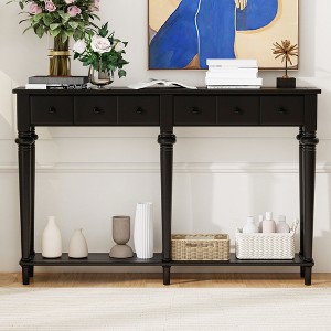 Bella Depot Retro 59.8" Console Table with 3 Drawers and Open Shelf - 1 of 4