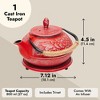 Juvale Cast Iron Teapot with Infuser - Japanese Tea Kettle, Loose Leaf Tetsubin with Trivet (Red, 3 Pcs, holds 27 oz, 800 ml) - 4 of 4