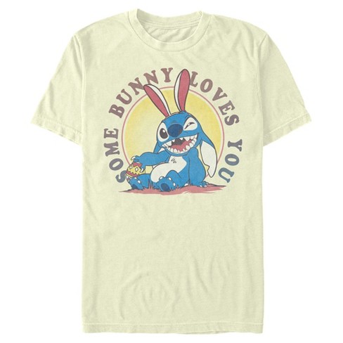 Men's Lilo & Stitch Some Bunny Loves You T-shirt - Beige - Medium : Target