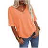 Imily Bela Women's Casual V Neck Half Sleeve Oversized T Shirt Solid Color Basic Top - 3 of 4