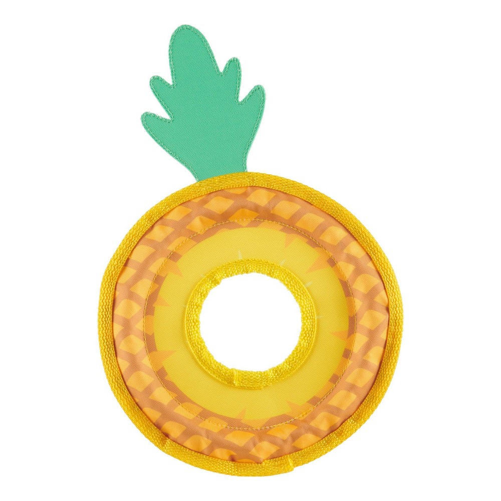 BARK Pineapple Fling Ring Disc Dog Toy