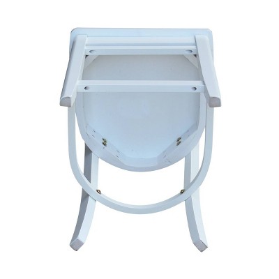 Emily Solid Wood White Counter Height Barstool 41"