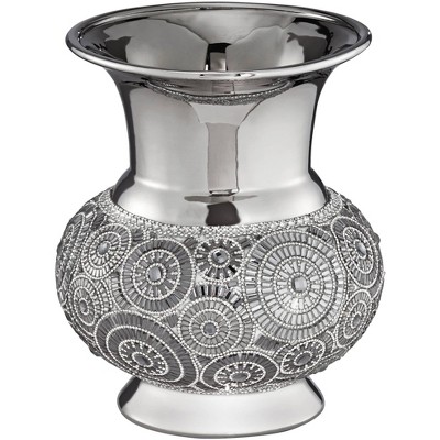 Dahlia Studios Silver 9 1/2" High Ceramic Vase