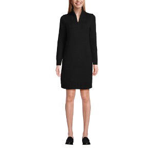 Lands' End Women's Cozy Lofty Quarter Zip Sweater Dress - 1 of 2