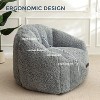 MAXYOYO Giant Bean Bag Chair - Fluffy Shaggy Floor Sofa with Shell Design for Ultimate Comfort, Grey - 4 of 4