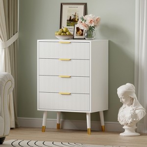 4-Drawer Dresser - 35" Modern Chest w/Metal Handles & Legs, Minimalist Storage for Bedroom/Living Room - 1 of 4