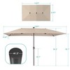 Sonkuki 10 x 6.5Ft Solar-powered Double-Sided Patio Umbrella with Large Canopy Outdoor Table Umbrella for Garden, deck and pool - 3 of 4