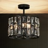 Rennnsan Trivale 12" W  - 17" W Drum Saike Crystal Modern Glam Dimmable Semi Flush Mount in Black - 2 of 4
