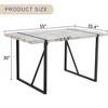 TiramisuBest retro rectangular dining table with a specially textured top and black metal legs,Contemporary Minimalist Textured Tabletop - 4 of 4