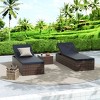 WestinTrends 3-Piece Outdoor Wicker Chaise Lounge Set with Side Table - 2 of 3