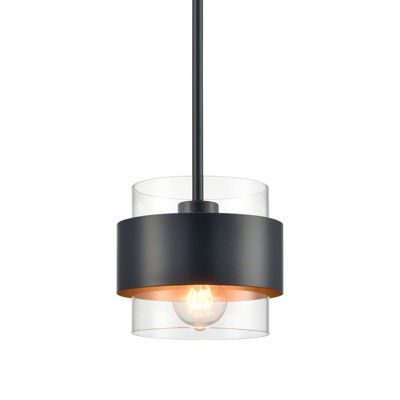 CLAXY Industrial mini Glass Kitchen Pendant Light Clear Glass Shade