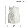 Dahlia Studios Lion Bust with Crown 9" High Matte White Figurine - 4 of 4
