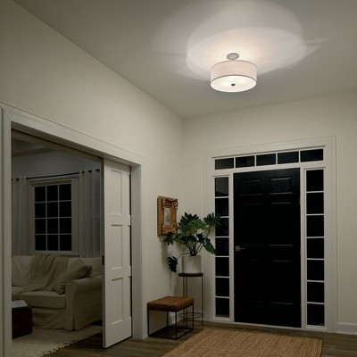 Shailene 18" Brushed Nickel Semi-Flush Mount Light with Satin Etched Shade
