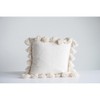 Storied Home Woven Cotton Slub Pillow with Tassels - 3 of 4