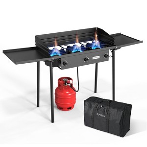 ROVSUN 3 Burner Outdoor Propane Gas Stove, 225,000 BTU High Pressure Stand Cooker for Backyard Cooking Camping Home Brewing Canning Frying - 1 of 4