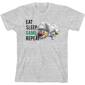 "Eat, Sleep, Game, Repeat" Youth Crew Neck Short Sleeve Tee - 1 of 2