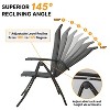 Rbied 2-Piece Metal Outdoor Foldable Recliner with Textilene Fabric Seat, Aluminium Adjustable Backrest Patio Chairs Office Chair - 2 of 4