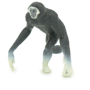 Collectible Wildlife Gifts | Silver Gibbon, Silver Ape, Langurs, Hand Painted, Educational, Rubber Primate, Realistic Figure, Gift,    2"    SF67 B16 - 1 of 4