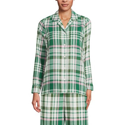 Lands' End Women's Long Sleeve Print Flannel Pajama Top