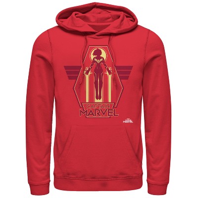 Men's Marvel Captain Marvel Retro Take Flight Pull Over Hoodie