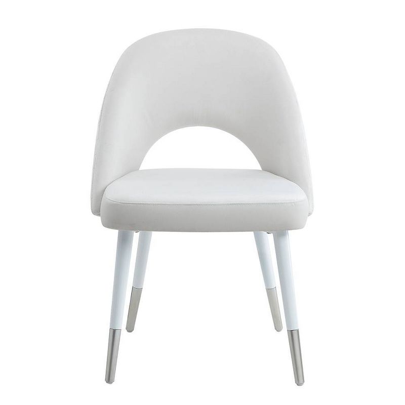 21&#34; Zemirah Accent Chair White Velvet/White Gloss Finish - Acme Furniture, 3 of 9
