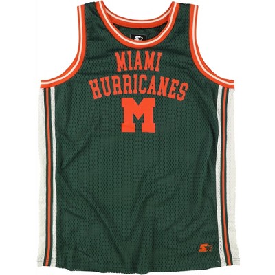 STARTER Mens University Of Miami Jersey, Green, Large
