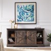 TV Stand with Fireplace for 65+ Inch TV, Farmhouse Entertainment Center with 18" Fireplace & Sliding Door, Wood TV Consoles for Living Room - 2 of 4