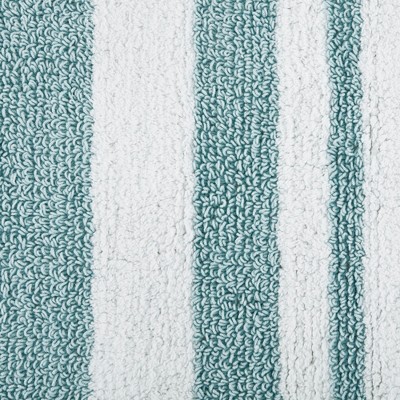 Aqua and White Cotton Reversible Bath Rug 20'' x 30''