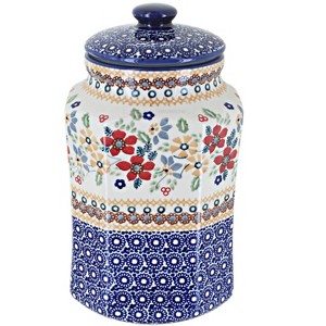 Blue Rose Polish Pottery P174 Manufaktura Small Canister with Seal - 1 of 1