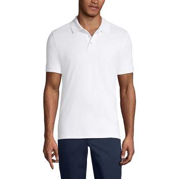 Lands' End School Uniform Men's Short Sleeve Tailored Fit Interlock Polo Shirt