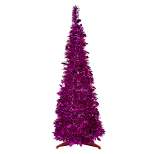 Northlight 6' Pink Tinsel Pop-Up Artificial Christmas Tree, Unlit