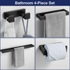 Itopfox 4 Piece Matte Black Bathroom Hardware Set Sturdy Screw Reinforced Towel Bar Holder Toilet Paper Holder Towel Hook Metal - 3 of 4