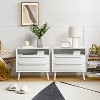 Margery Mid-century Modern 2 - Drawer Nightstand with  Built-In Outlets Set of 2| HULALA HOME - 2 of 4