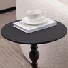 15.7" Metal Round End Table with Vintage Retro Base, Frost Finish, Weighted Pedestal for Sofa, Bedside - 3 of 4