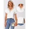 Allegra K Women's Ruffle Short Sleeve V Neck Casual Blouse - 2 of 4