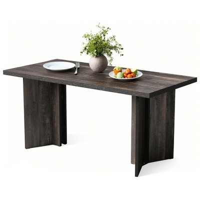 Lirago Kitchen Table with Large Tabletop Seats 4-6 Made of Engineered Wood for Dining Room/Office 31.5"D x 62.99"W x29.53"H Gray