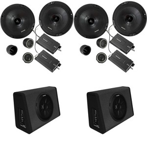 Kicker (2) 11PT250 Powered Sub Enclosure & (2) 46CSS674 6.75" Component Bundle - 1 of 4