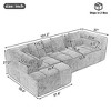 CAVINAS 101.2"Modular Sectional Sofa,Full-Compressed L-Shaped Couch for Living Room,Oversized Cloud Couch with 2 Side Pockets and 5 pillows,Blue - 3 of 4