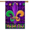 Mardi Gras Fleur-De-Lis Double Sided St. Patrick's Day House Flag 40" x 28" Briarwood Lane - 2 of 4