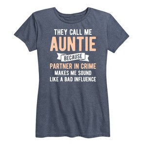 Women's - Instant Message - They Call Me Auntie Short Sleeve Graphic T-Shirt - 1 of 4